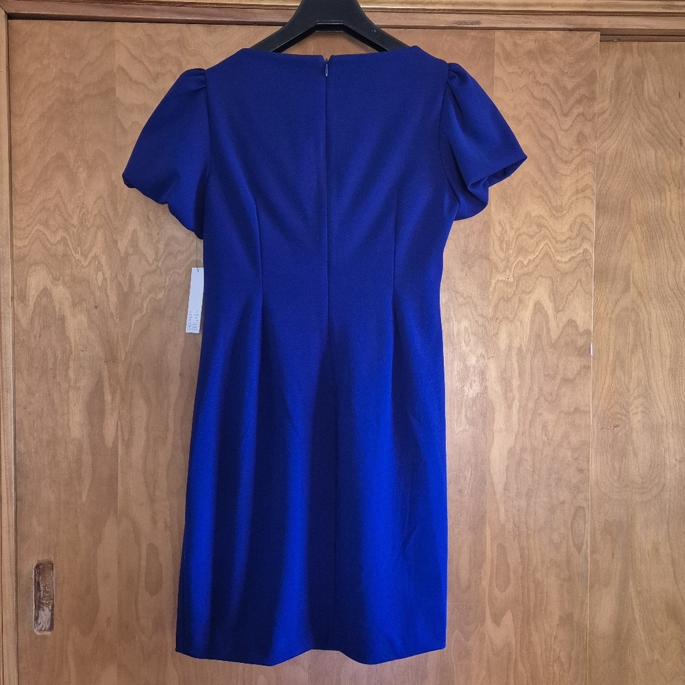 DKNY Women's Petite Short Sleeve Boat Neck Side Ruched Dress, size 10P - Picture 11 of 14